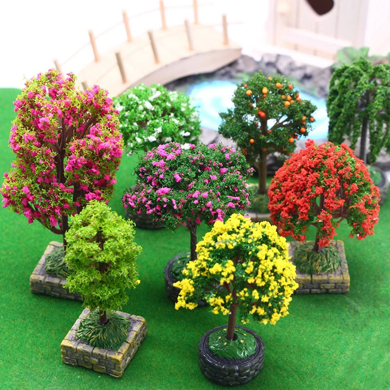 1:12 Dollhouse Mini Flower Tree | Micro Landscape Decor Prop Dollhouse Miniature Axl