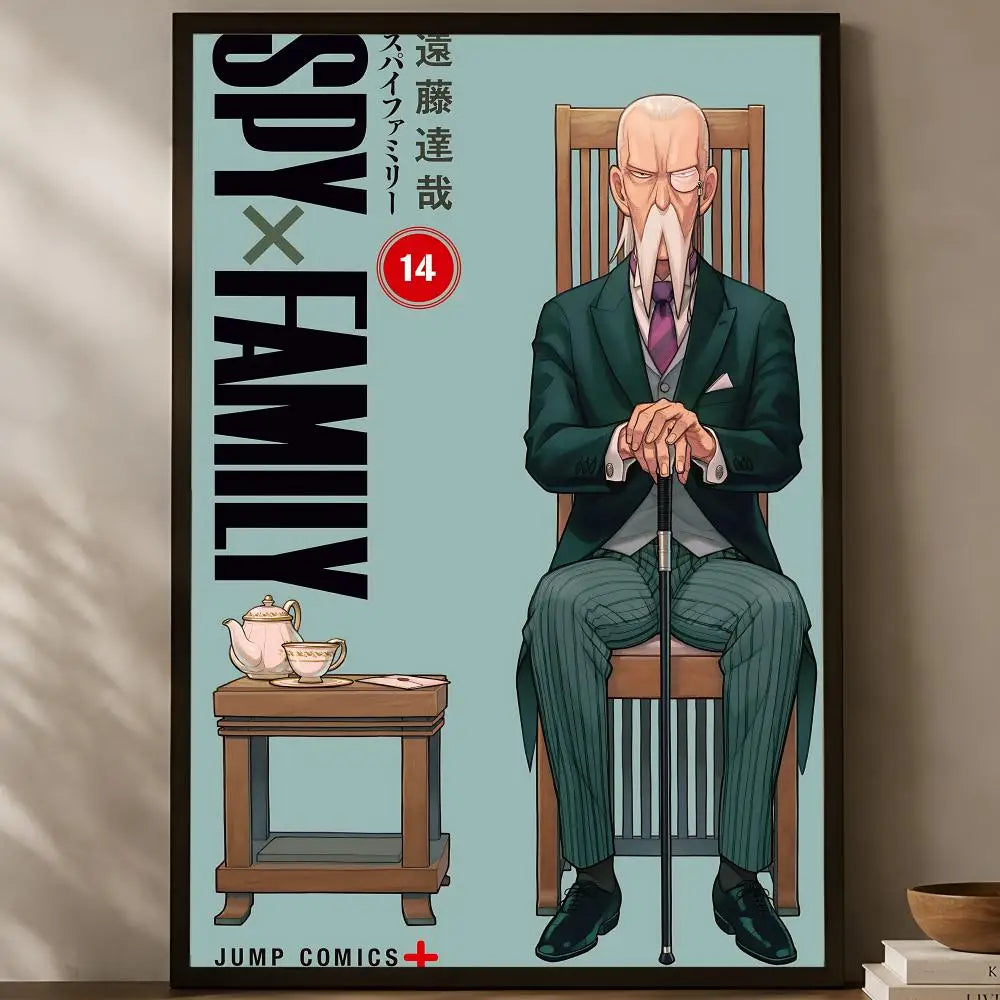 Spy x Family Anime Wall Poster – Self-Stick Waterproof HD Art Anime Wall Poster Axl White06 40X50cmNoframe