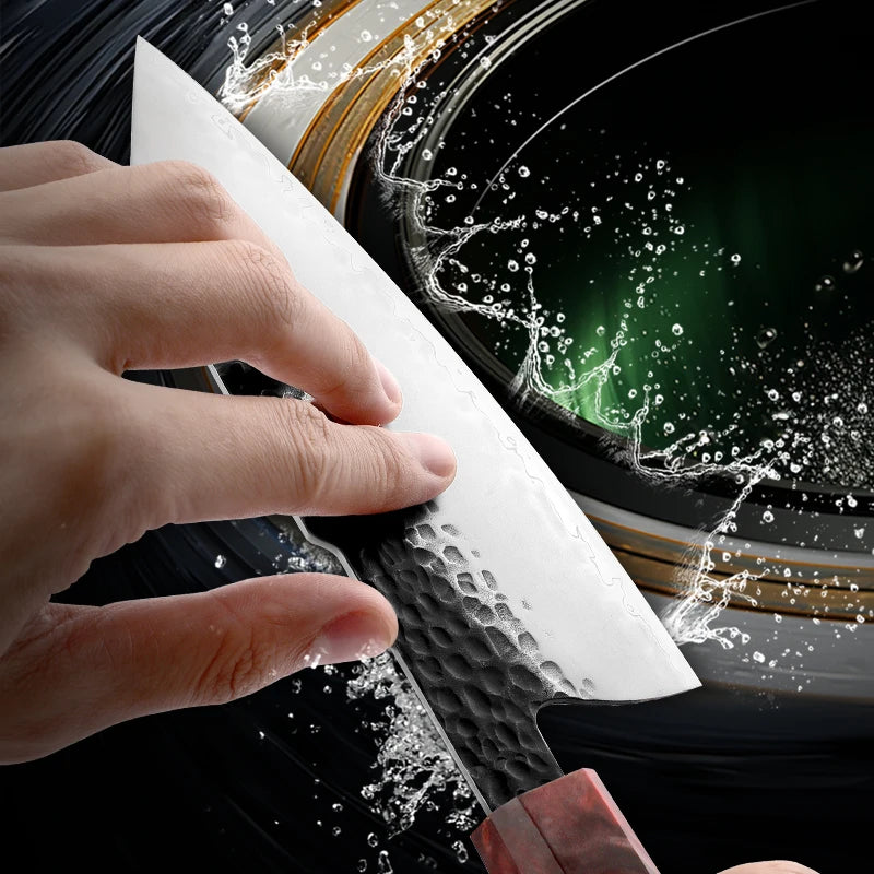 Grandsharp Damascus Chef Knife – AUS-10 Steel & Maple Handle Damascus Chef Knife Axl