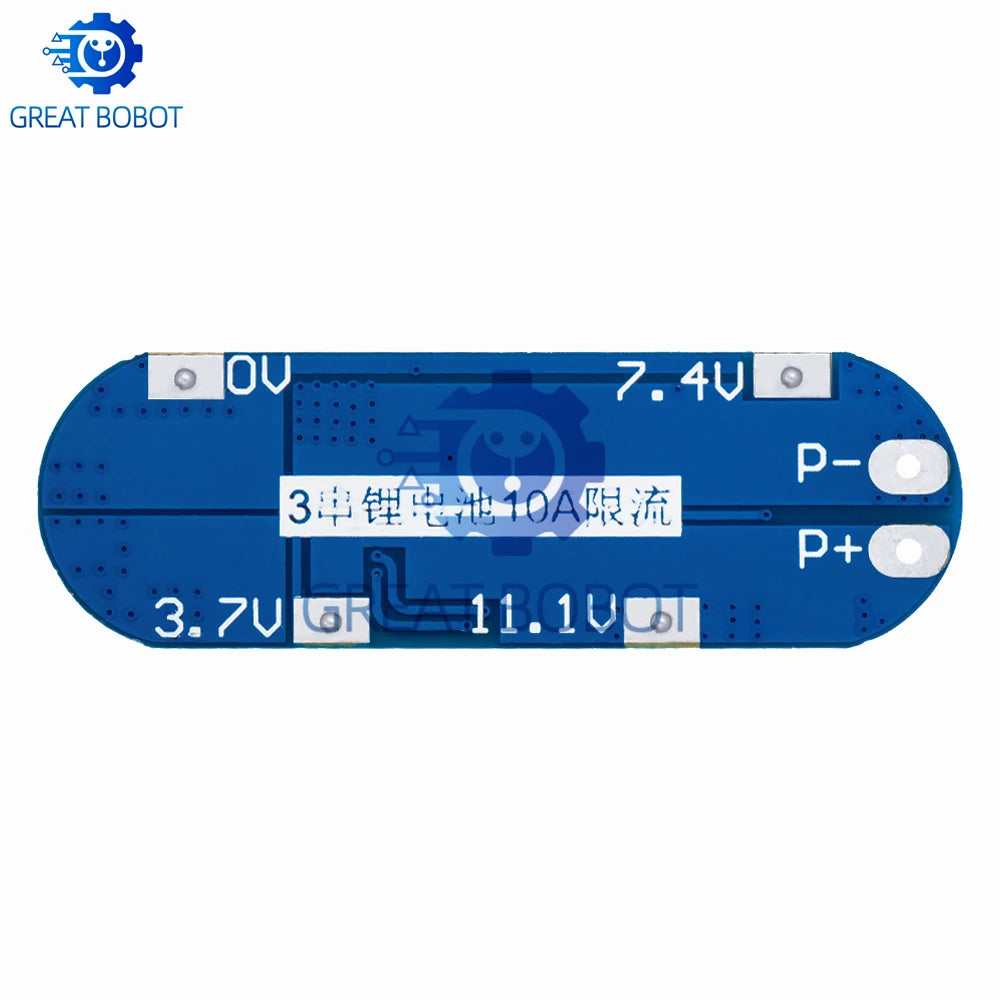 3S 10A 18650 Li-Ion Battery Protection Board 11.1V–12.6V Battery Protection Board Axl