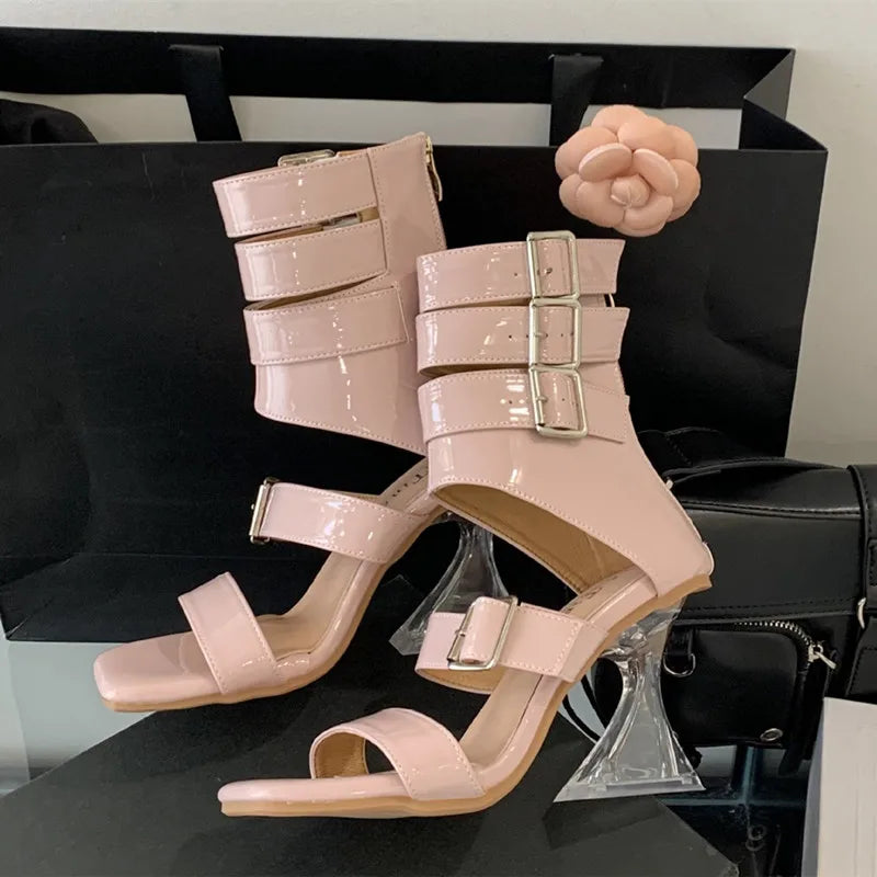 Women's Patent Leather Gladiator High Heel Sandals | Party Heels High Heel Sandals Axl pink 38