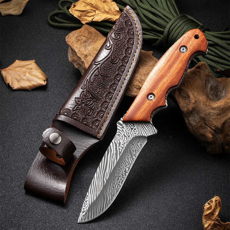 Damascus Steel Kitchen Knife – Sharp Stainless Blade, 10.5cm Kitchen Knife Axl Kitchen knife