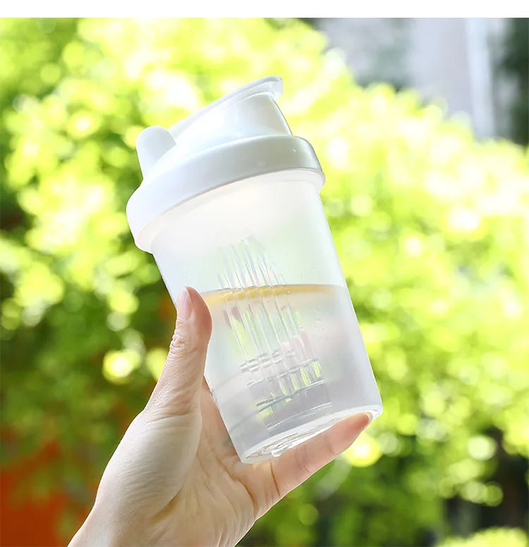 Leeseph 400ml Leak-Proof Shaker Bottle with Mixing Ball Protein Shaker Bottle Axl White 400ml
