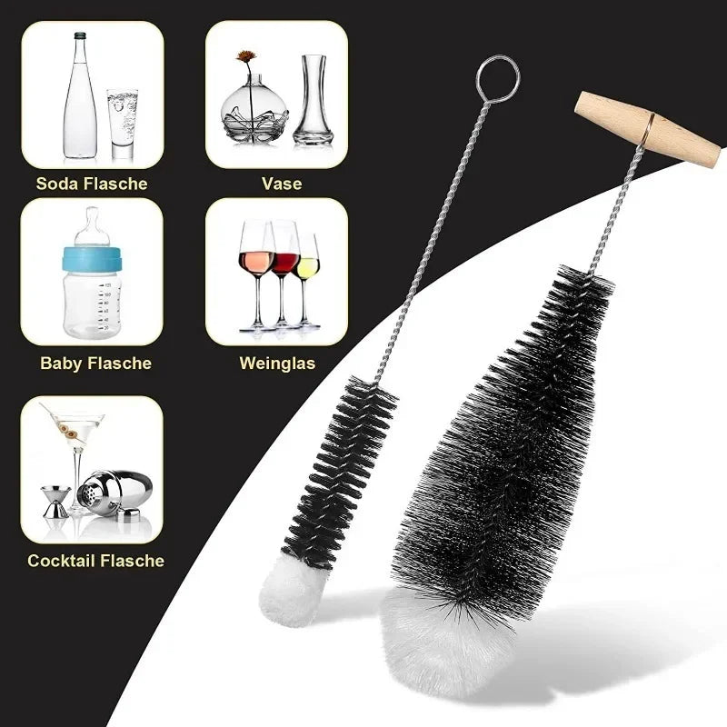 Long Handle Bottle Brush – Wine, Beer & Soda Bottle Cleaner Bottle Cleaning Brush Axl