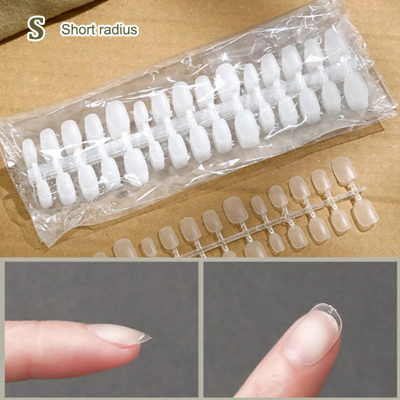 300 Pcs Matte & Clear False Nail Tips – Gel Extension DIY Kit