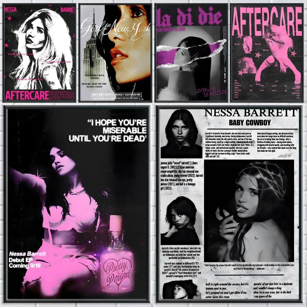 Nessa Barrett Singer Poster – HD Self-Adhesive Waterproof Wall Art Wall Art Poster Axl