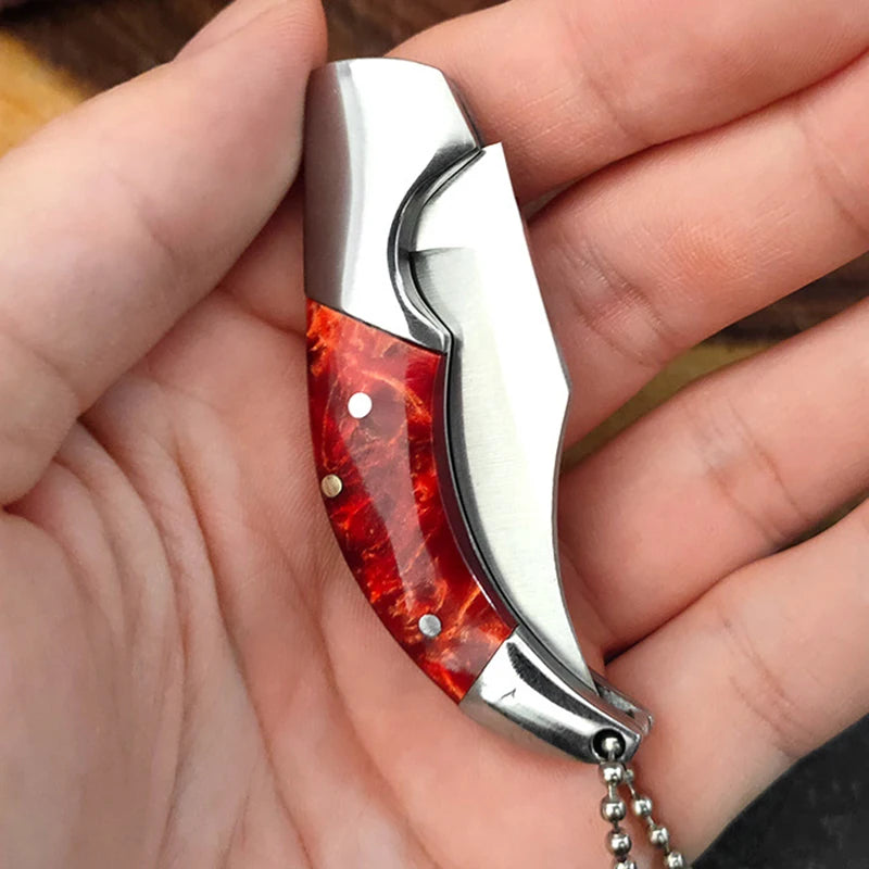 Stainless Steel Folding Pocket Knife – EDC Utility Keychain Folding Pocket Knife Axl