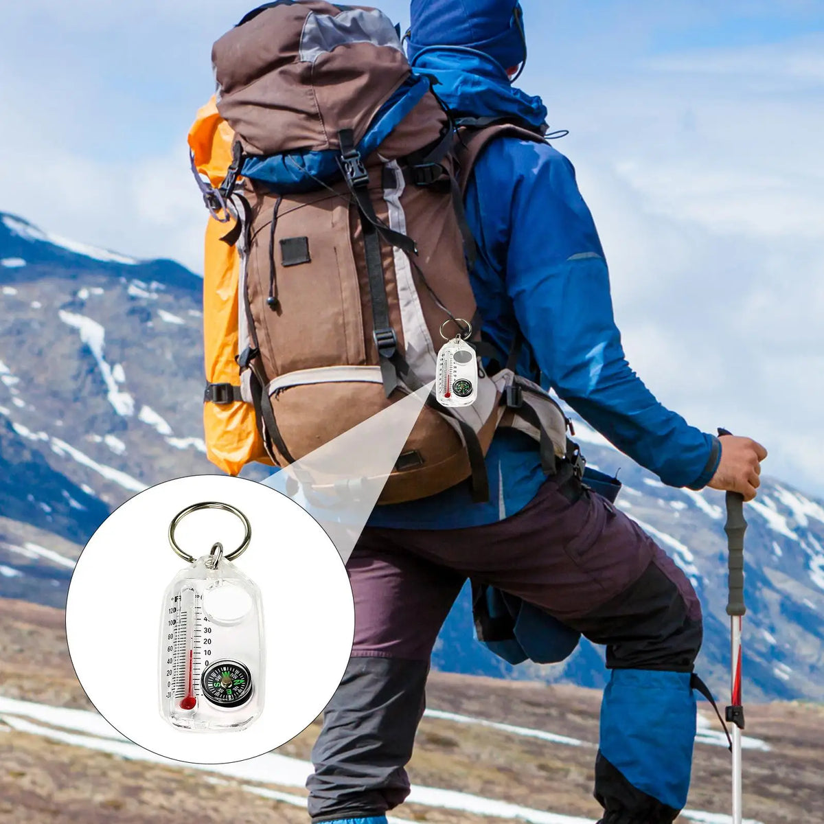 Hiking Compass Keychain – Portable Outdoor Navigation Tool Compass Keychain Axl