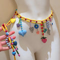 Y2K Colorful Beaded Waist Chain – Kawaii Bohemian Body Jewelry Body Chain Jewelry Axl Colorful