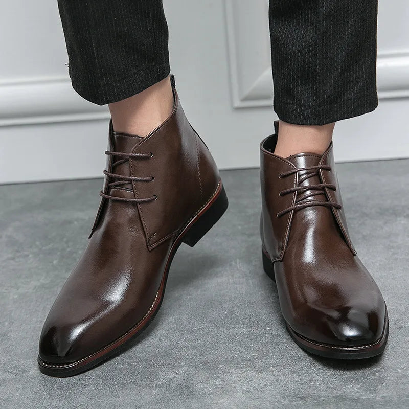 YBQJOO Men's Retro Desert Ankle Boots – Vintage Lace-Up Men's Ankle Boots Axl