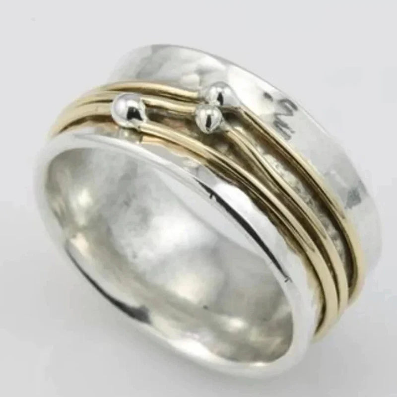 Huitan Two-Tone Wire Wrapped Ring – Hip Hop Statement Jewelry Statement Ring Axl A149 6