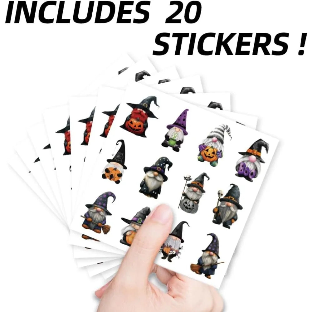 Halloween Gnome Stickers 240pc – Self-Adhesive Party Decor Set Decorative Stickers Axl