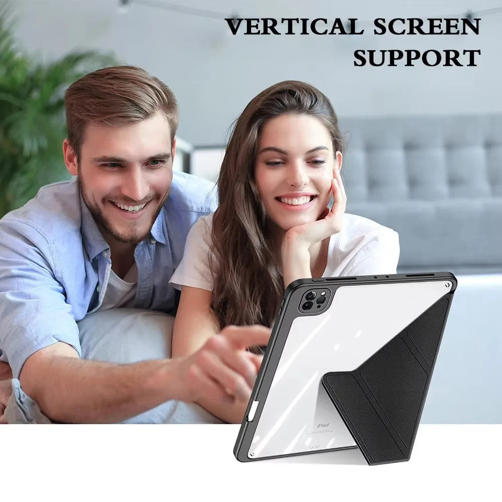 Acrylic Clear Y-Fold iPad Case with Stand | Air Pro 6th–10th Gen Tablet Stand Case Axl