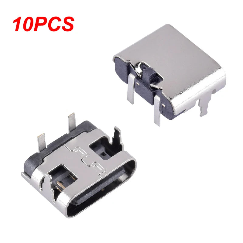 10Pcs USB 3.1 Type-C Female Connector Socket 2-Pin Power Jack USB-C Connector Socket Axl ONESIZE