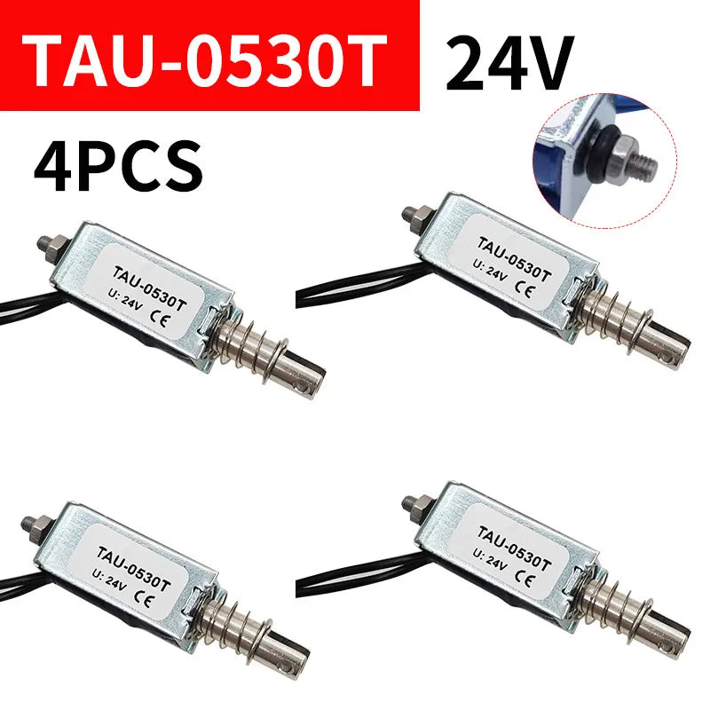 4Pcs TAU-0530 Open Frame Solenoid Electromagnet DC 6V/12V/24V Solenoid Electromagnet Axl 0530T 24V 4pcs