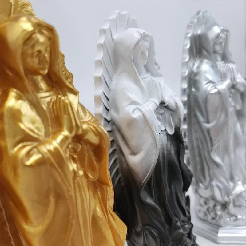 Virgin Mary Resin Figurine – Madonna Home & Porch Decor Religious Figurine Axl