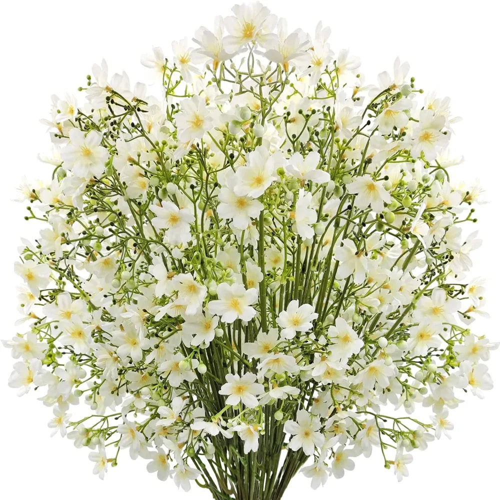 Silk Artificial Flowers Long Stem Faux Baby's Breath Bouquet Artificial Silk Flowers Axl White 1pcs