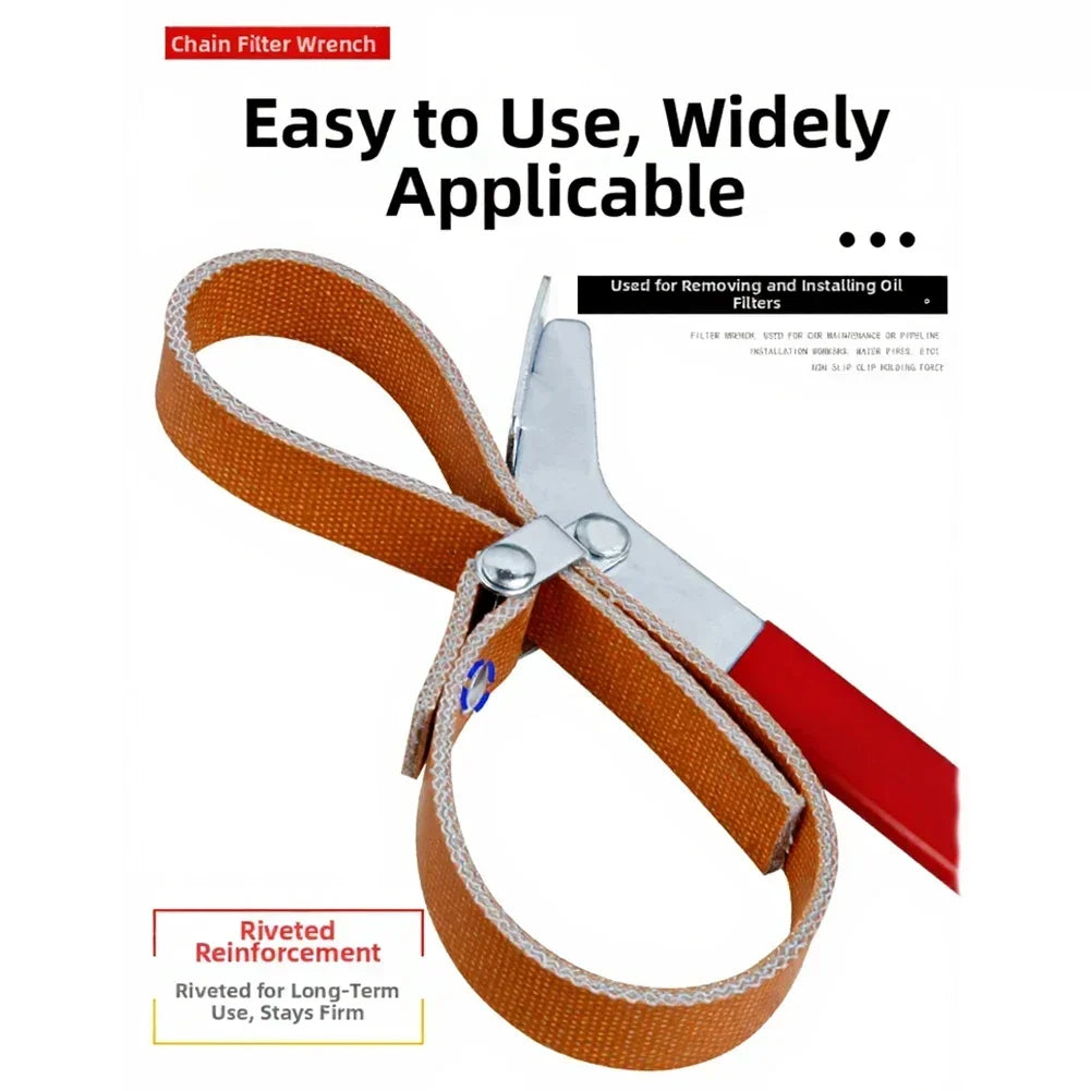 Adjustable Belt Filter Wrench – Heavy-Duty Strap Opener Tool Belt Filter Wrench Axl
