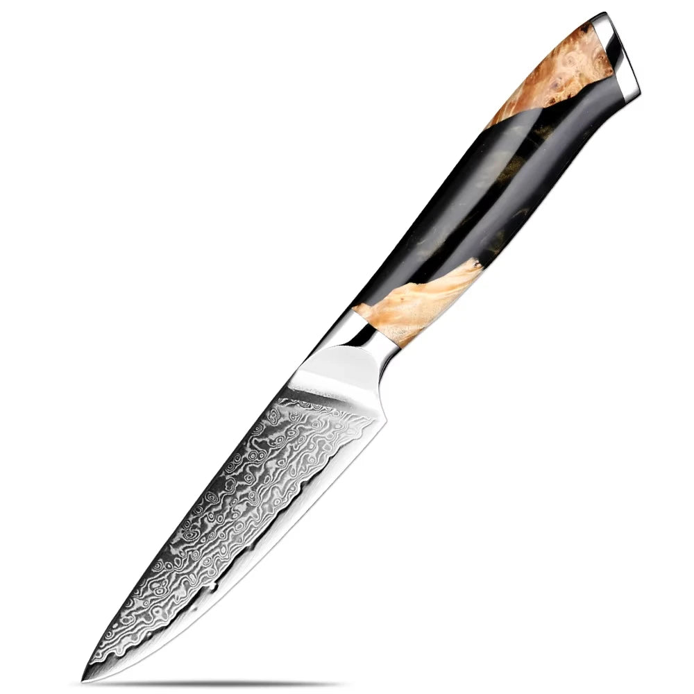 XITUO 7-Piece Damascus Steel Kitchen Knife Set | Ultra Sharp Kitchen Knife Set Axl Paring knife