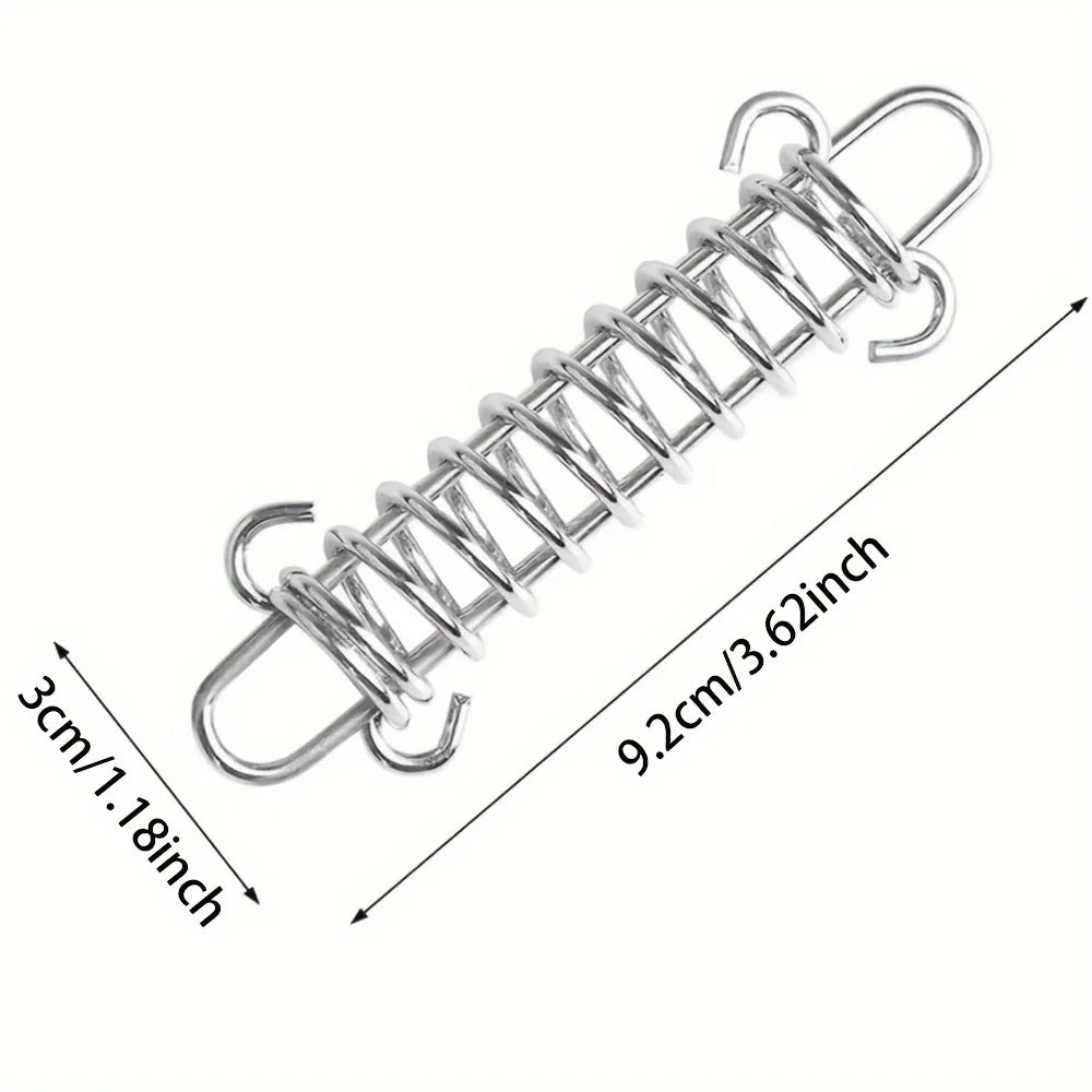 Stainless Steel Tent Tensioner Spring Buckle & Carabiner Clips Tent Camping Hardware Axl