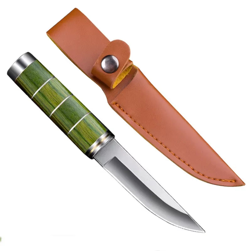 COOKCRAZE Portable Paring Knife – Steel & Pakka Wood Handle Paring Knife Axl Brown handle 1 Pcs