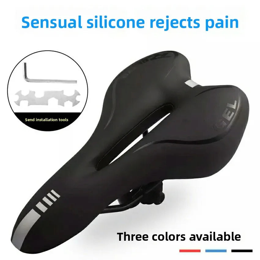 Silicone Gel Bike Saddle – MTB & Road Cycling Seat Cushion Bike Saddle Axl black