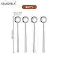4-Piece Long Handle Stainless Steel Spoons – Gold & Silver Kitchen Spoon Set Axl 4PCS-Silvery