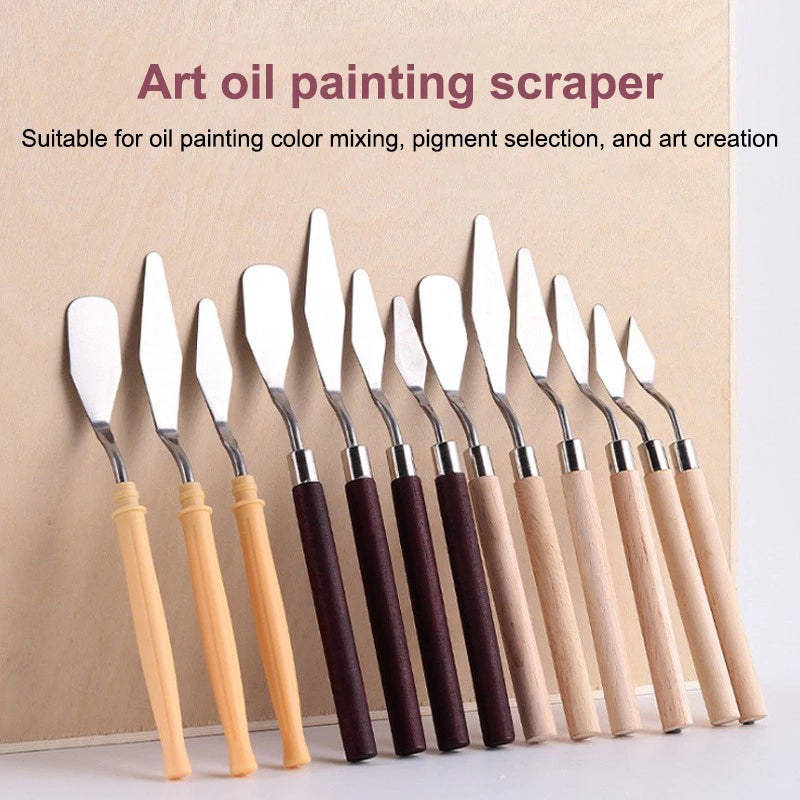 Stainless Steel Palette Knife Set – Oil Painting Spatula Tools Palette Knife Set Axl