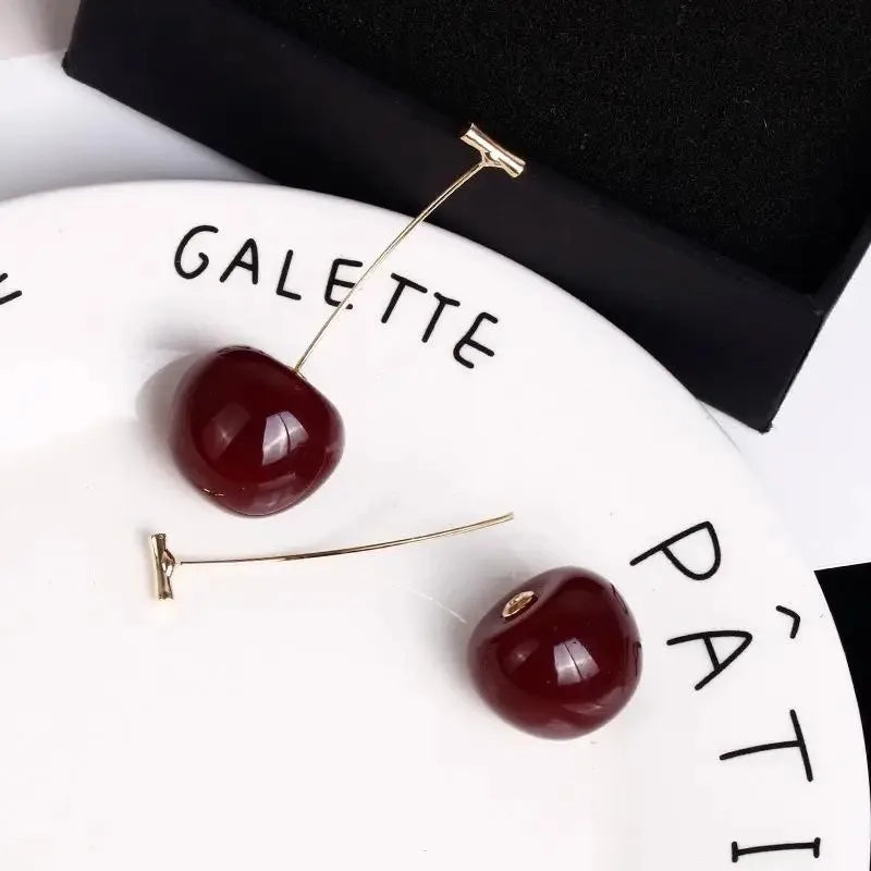 Red Cherry Drop Earrings – Cute Fruit Stud Women's Jewelry Fashion Drop Earrings Axl