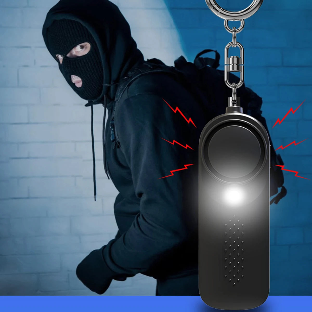 130dB Personal Safety Alarm Keychain with Strobe Light Personal Safety Alarm Axl