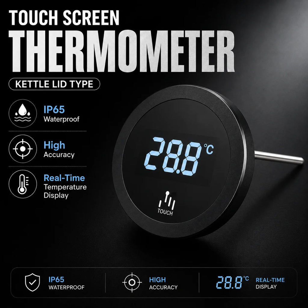 IP65 Waterproof Digital Kettle Lid Thermometer | LCD Touch Screen Kitchen Thermometer Axl