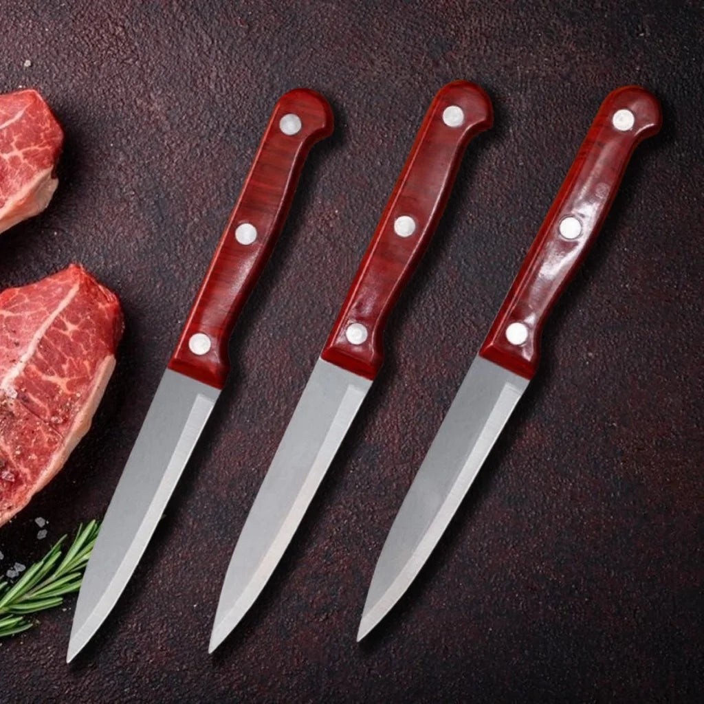 Stainless Steel Paring Knife & Peeler – Wood-Grain Handle Paring Knife Axl