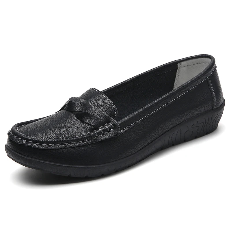 HAJINK Women's Slip-On Loafers – Elegant Woven Flat Shoes Women's Flat Loafers Axl