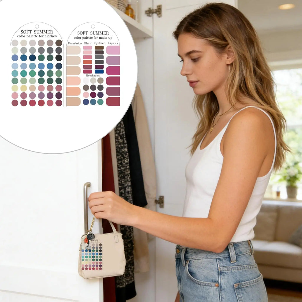 Soft Summer Color Palette Cards – Seasonal Style & Makeup Guide Color Analysis Card Axl