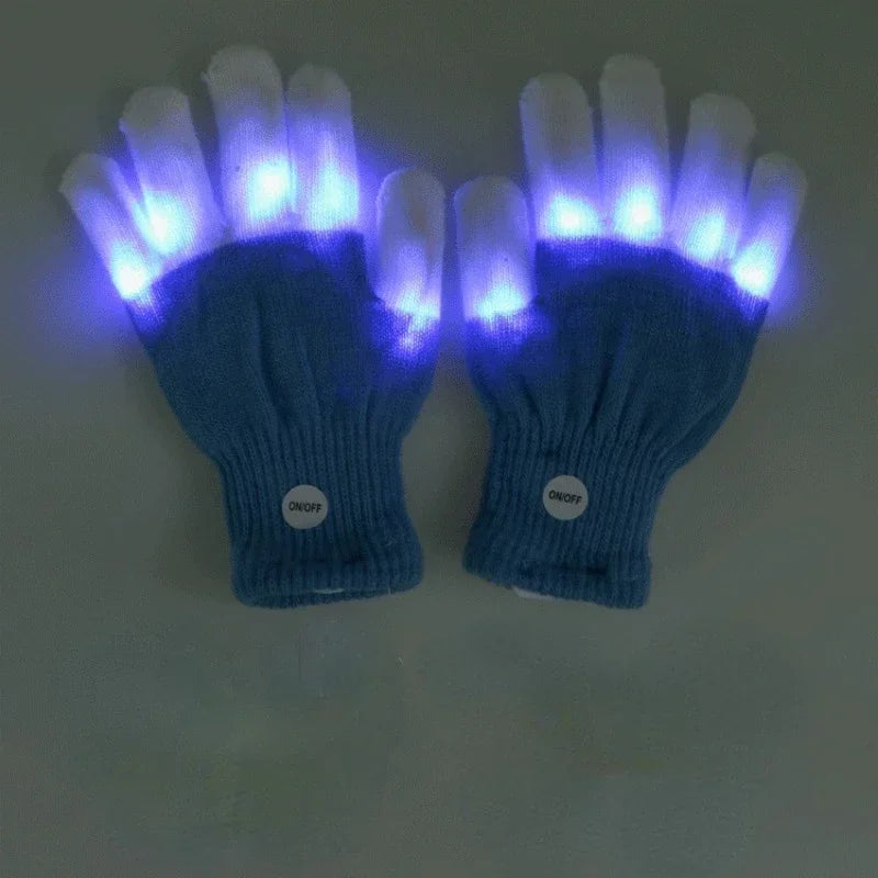 LED Glowing Gloves – Light-Up Fingertip Flash Party Gloves LED Party Gloves Axl L Blue