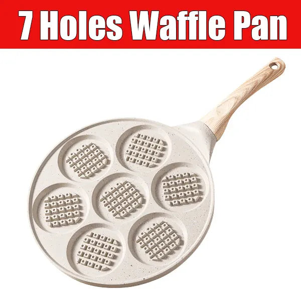 Non-Stick Granite Frying Pan – Skillet, Crepe & Grill Pan Non-Stick Skillet Axl 7 Holes Waffle Pan