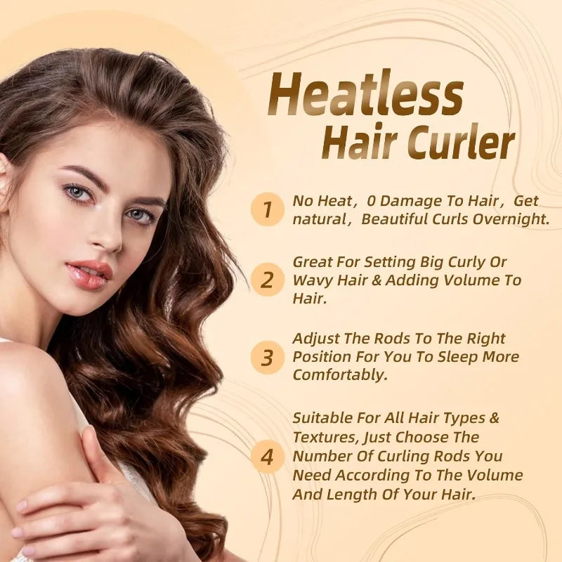 Satin Flexi Rods – Heatless Overnight Jumbo Curls, 3 Pack Hair Flexi Rods Axl