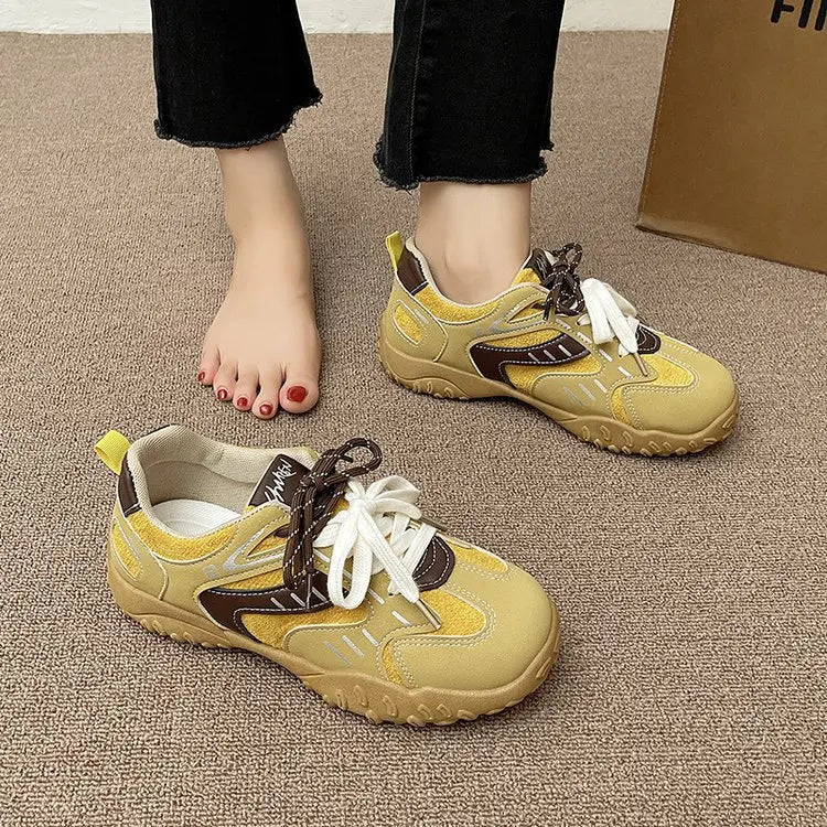 Women's Chunky Sneakers – Light Color Match Casual Shoes Chunky Sneakers Axl yellow 40