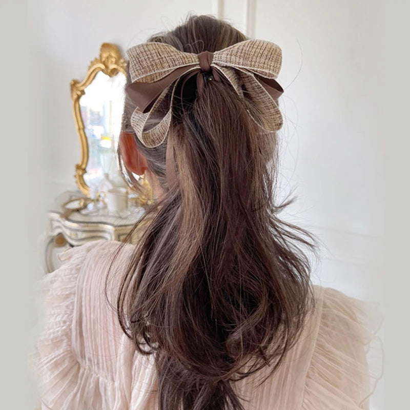 Korean Bow Hair Clip – High Ponytail Barrette for Women Bow Hair Clip Axl