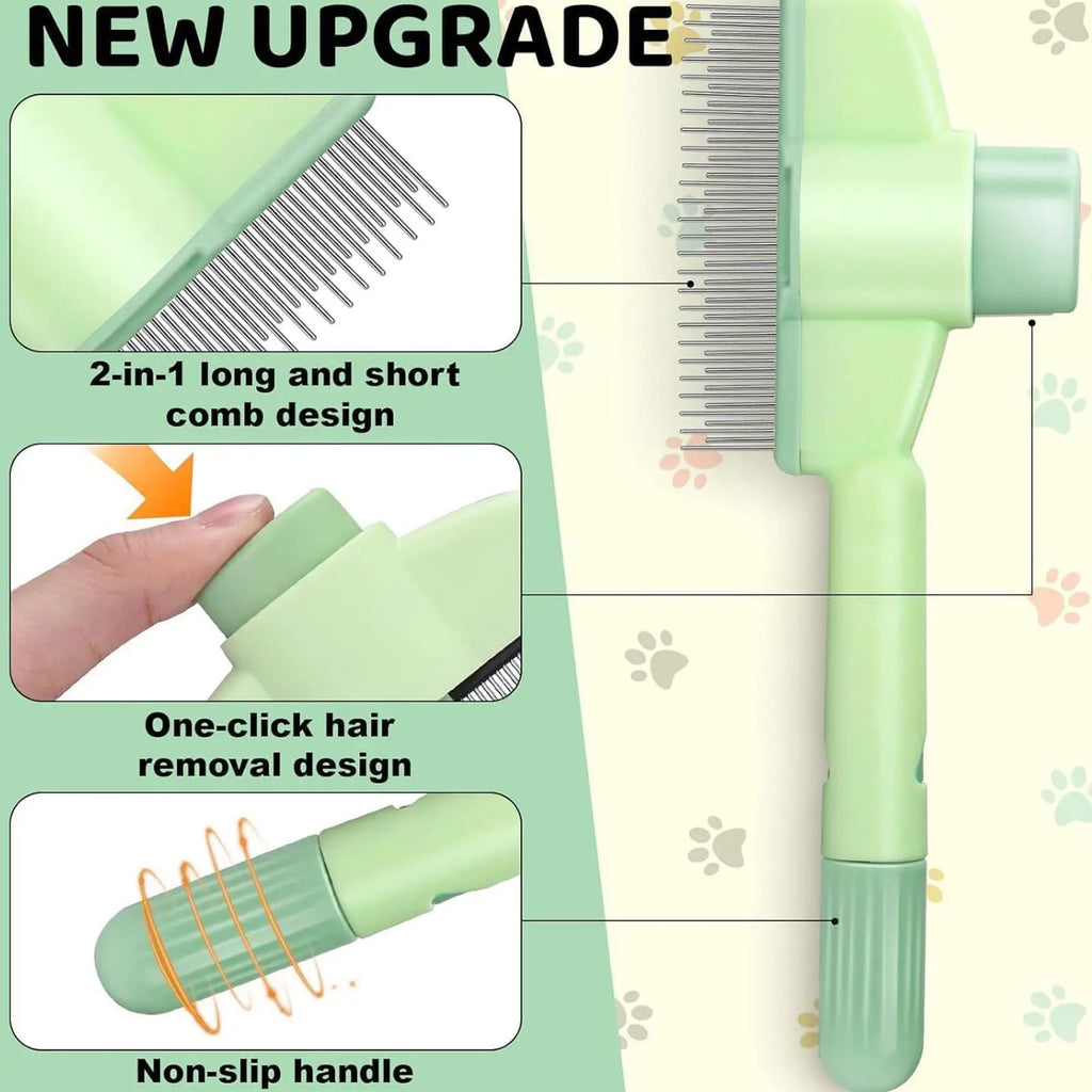 Self-Cleaning Pet Slicker Brush – Cat & Dog Grooming Comb Pet Grooming Brush Axl