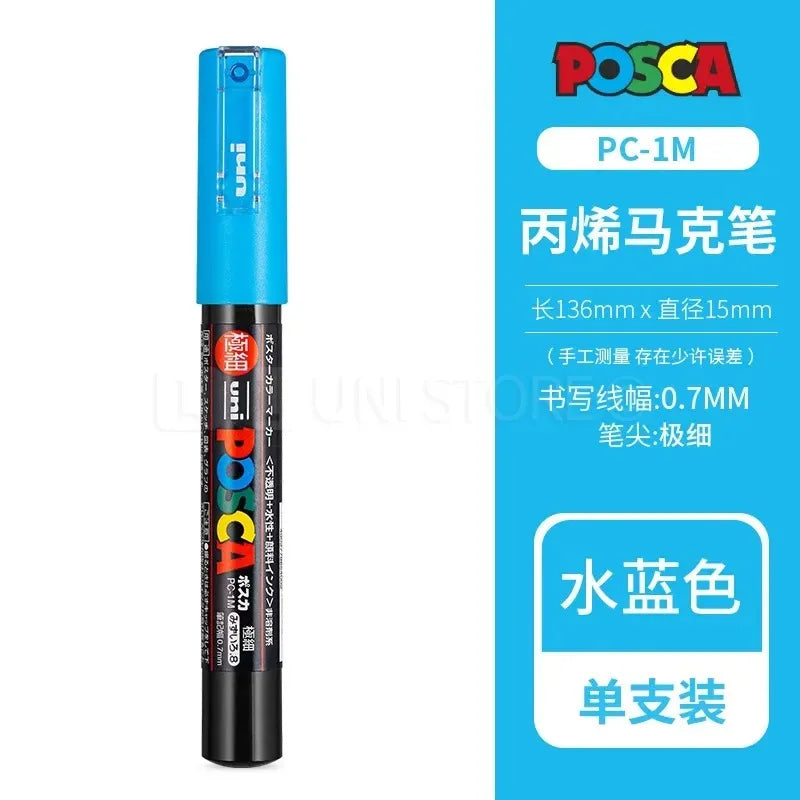 Uni POSCA Acrylic Paint Markers PC-1M 3M 5M – Multi-Colour Acrylic Paint Markers Axl PC-1M water Blue