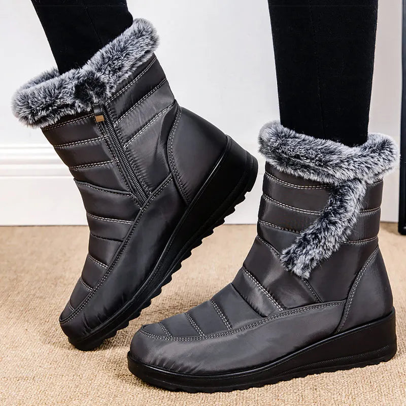HAJINK Women's Fur-Lined Mid-Calf Snow Boots | Warm Winter Women's Snow Boots Axl
