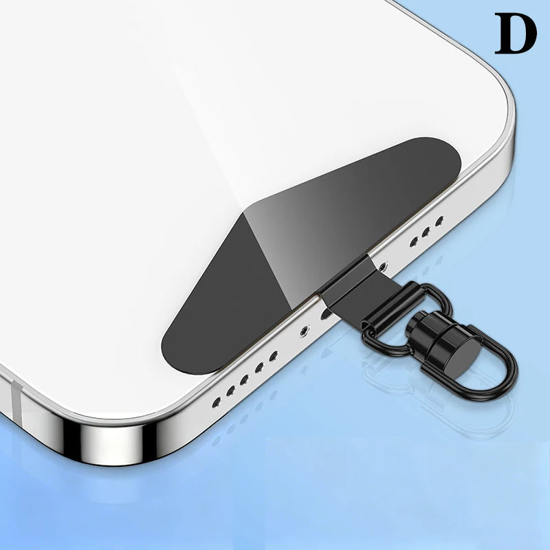 Steel Phone Lanyard Clip Gasket Patch – Anti-Drop Metal Strap Phone Lanyard Clip Axl D Black