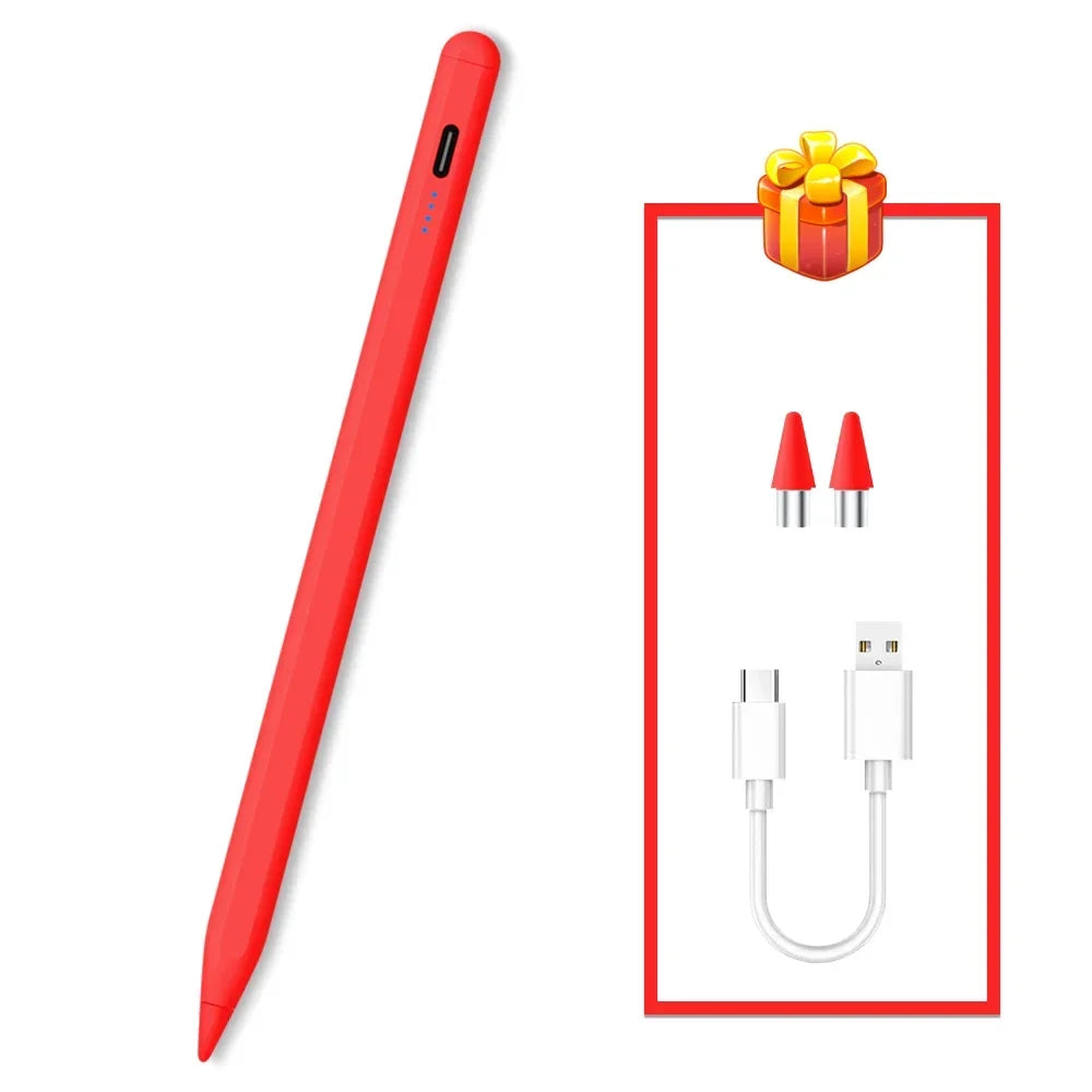 Universal Stylus Pen for iPad – Palm Rejection, USB-C Stylus Pen Axl Red