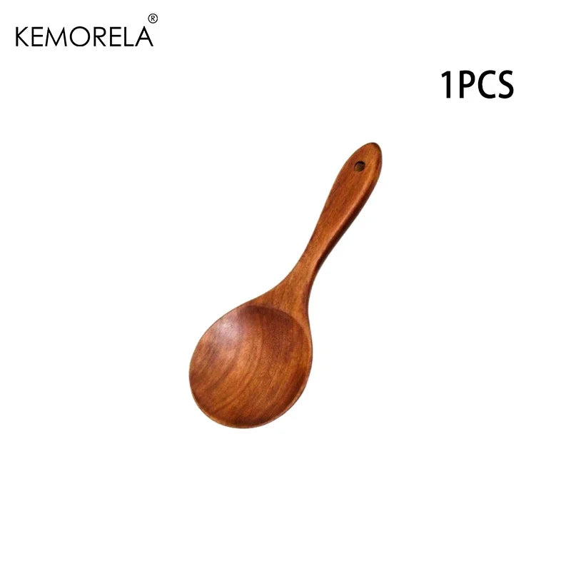 Wooden Rice Paddle & Serving Spoon Set | KEMORELA 1-2 Pcs Wooden Kitchen Utensils Axl 1PCS