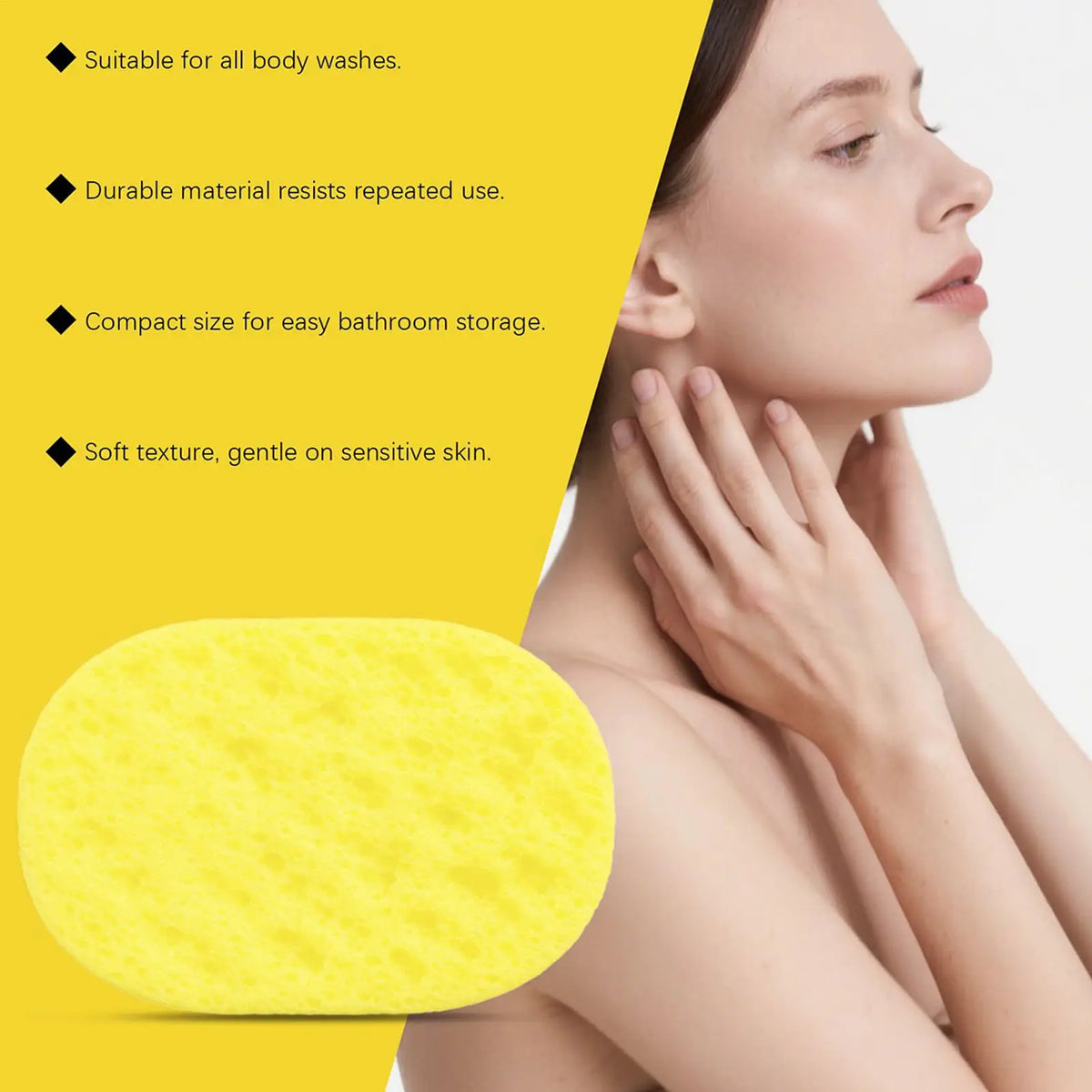 Reusable Exfoliating Bath Sponge – Soft Body Scrubber Shower Exfoliating Bath Sponge Axl