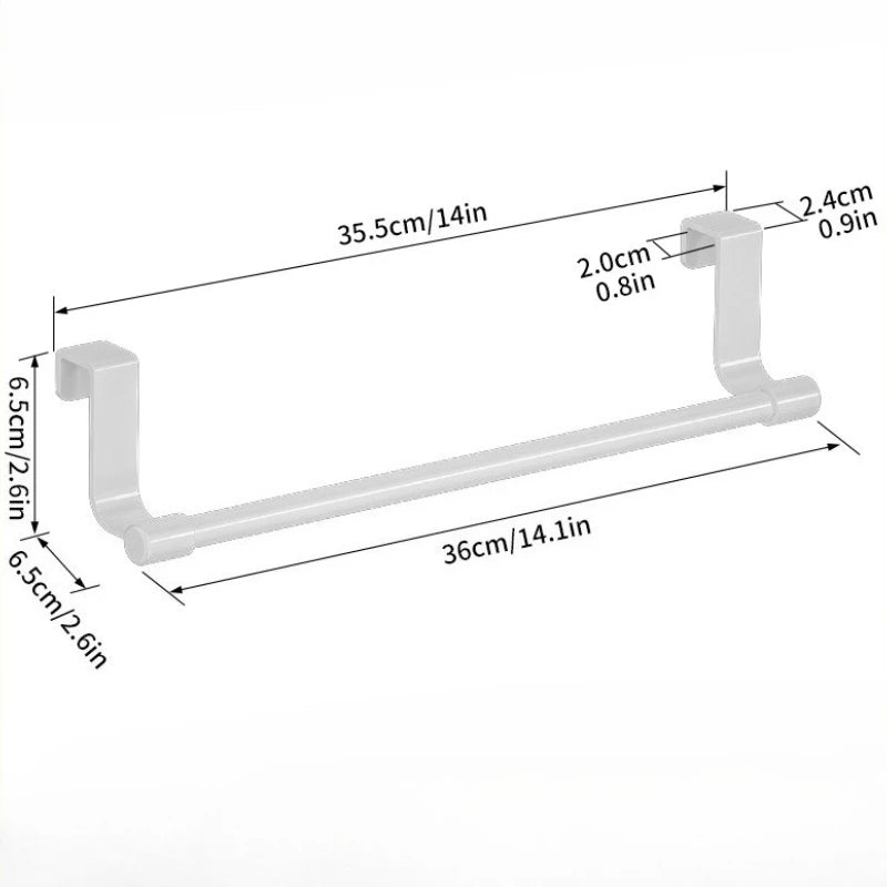 2-Pack No-Drill Wall Mount Towel Rack – Stainless Steel Bar Towel Rack Axl white 2pcs
