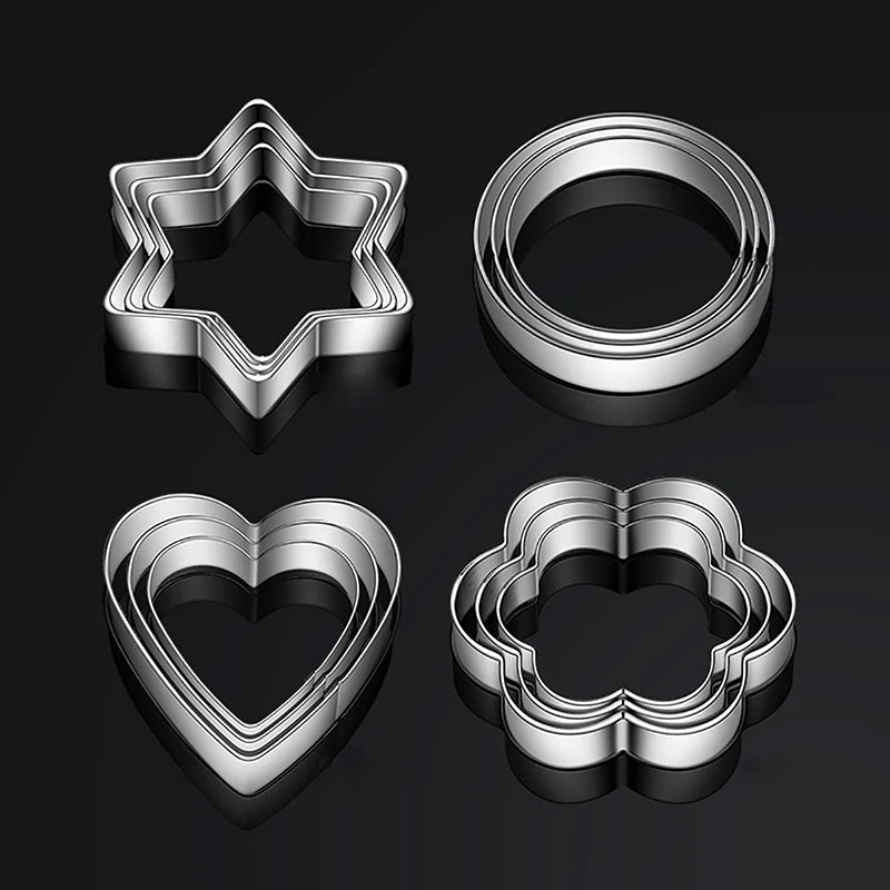 3pc Stainless Steel Cookie Cutters – Star, Heart & Flower Cookie Cutter Set Axl
