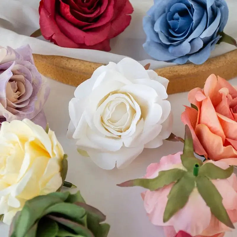 50/100 Pcs Silk Rose Artificial Flowers – Wedding & Home Decor Artificial Flower Heads Axl