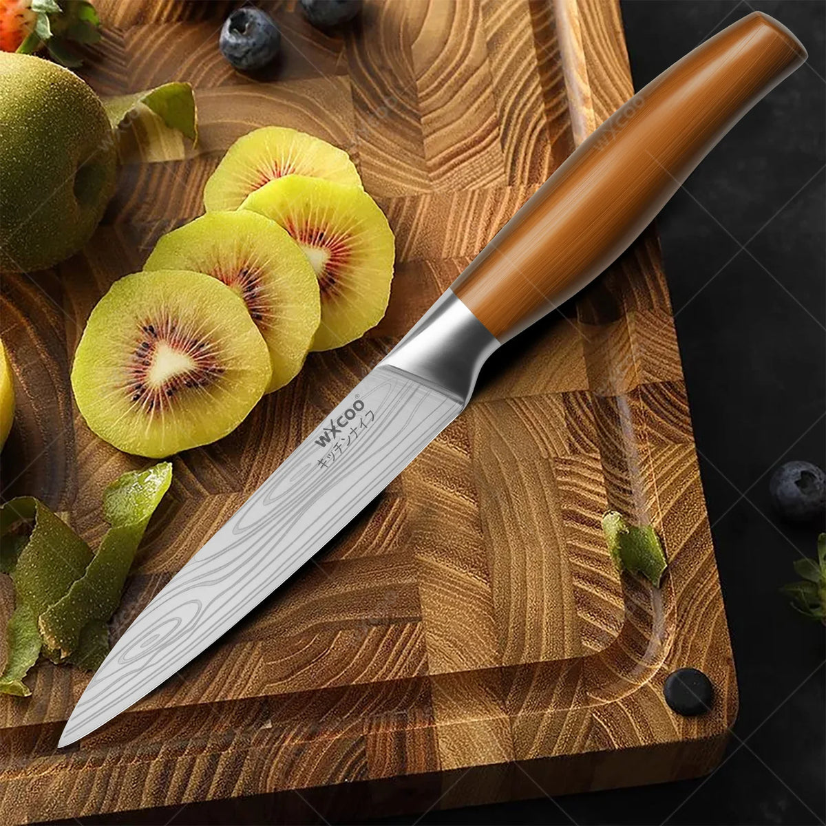 WXCOO Stainless Steel Santoku Knife – Pro Chef Kitchen Knife Santoku Chef Knife Axl Fruit Knife